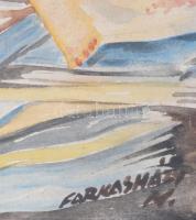 Farkasházy Miklós (1895-1964): Sárga tulipánok. Akvarell, papír. Jelzett. Üvegezett fakeretben. 42x2...