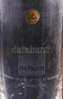 Ólomkristály italos palack dugóval, 4 pohárral, palack márkázott, poharak swissair márkával, m: 5,5-...