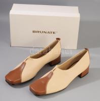 Brunate bőr cuir veritable bőr magassarkú cipő, használatlan, 38 és feles méret, textil védőzsákokkal, dobozában.