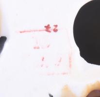 Bohóc figura, jelzett, minimális kopással, m: 15,5 cm