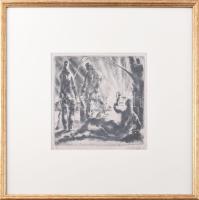 Aba-Novák Vilmos (1894-1941): Női aktok, 1922. Rézkarc, papír, jelzett, üvegezett fakeretben, 19x19 ...