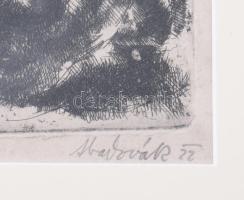 Aba-Novák Vilmos (1894-1941): Női aktok, 1922. Rézkarc, papír, jelzett, üvegezett fakeretben, 19x19 ...