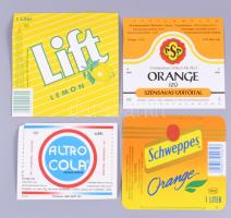 Italcímke tétel, nagy doboznyi retro ital címke, főleg üdítők. sok száz darab