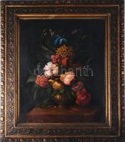 Bányász József jelzéssel, XIX. sz. második fele: Csendélet. Olaj, vászon. Sérült. Dekoratív, antik, ...