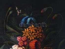 Bányász József jelzéssel, XIX. sz. második fele: Csendélet. Olaj, vászon. Sérült. Dekoratív, antik, ...