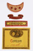 Egy doboznyi vegyes italcímke, duplumokkal, sok száz darab