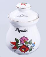 Kalocsai Porcelán paprikatároló edény, jelzett, hibátlan, m: 13 cm