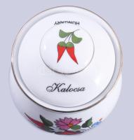Kalocsai Porcelán paprikatároló edény, jelzett, hibátlan, m: 13 cm