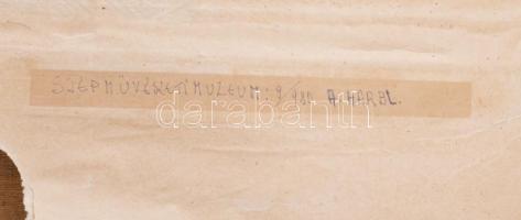 A Harbl (?) jelzéssel, XX. első fele: Vízparti táj. Olaj, vászon. Hátoldalán Szépművészeti Múzeum 9/...