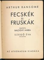 Ransome, Arthur: Fecskék és fruskák. Bp., Athenaeum. Félvászon kötés, kopottas állapotban