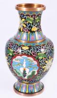Kínai cloisonne réz váza, jó állapotban, m: 18,5 cm
