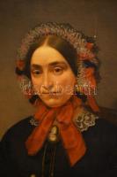 De Coen, Leopold (1834-?): Biedermeier női portré madárkával, 1856. Olaj, vászon. Jelezve jobbra köz...