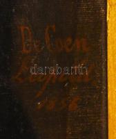 De Coen, Leopold (1834-?): Biedermeier női portré madárkával, 1856. Olaj, vászon. Jelezve jobbra köz...