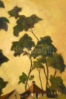 Bajor (Bayer) Ágost (1892-1958): Tanya, 1931. Olaj, vászon, jelezve jobbra lent. Dekoratív, kissé sé...