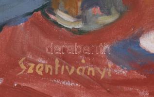 Szentiványi Lajos (1909-1973): Szilveszteri éj. Olaj, vászon, jelezve balra lent. Hátoldalán Képcsar...