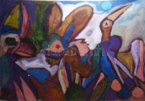 Csepeli Németh Miklós (1934-2012): Színes kép. Olaj, karton, jelezve jobbra lent. Apró felületi sérüléssel. 70x100 cm