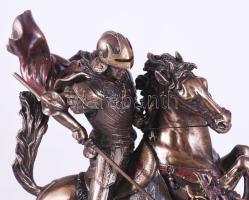 Veronese Design Sárkányölő Szent György. Bronz bevonatú gyanta, jelzett, m: 26,5 cm