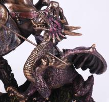 Veronese Design Sárkányölő Szent György. Bronz bevonatú gyanta, jelzett, m: 26,5 cm