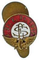 1923-1925 k. "BSZKRT SE (Budapest Székesfőváros Közlekedési Részvénytársaság Sportegyesülete - a mai BKV Előre SC)" zománcozott bronz gomblyukjelvény (13mm) T:XF kis zománchiba