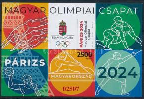 2024 Párizsi olimpia vágott blokk piros sorszámmal