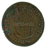 1704KB Rézpoltúra "II. Rákóczi Ferenc" Körmöcbánya (2,91g) T:XF kis ph. Hungary 1704KB Poltura Cu "Francis II Rákóczi" Kremnitz / Kremnica (2,91g) C:XF small edge error Huszár: 1549., Unger II.: 1139.a