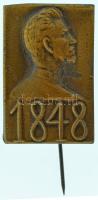 1942. "1848" a Magyar Történelmi Emlékbizottság felkérésére Pátzay Pál által tervezett, Petőfi Sándort ábrázoló bronz jelvény (21x18mm) T:XF