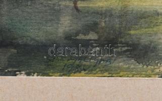 Gál Gabi (XX. sz. vége): Rátóti híd. Akvarell, papír. Jelezve balra lent. Fakeretben. 33x47 cm