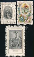 ca 1890-1920 3 db csipke litho szentkép