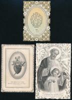 ca 1890-1920 3 db csipke litho szentkép