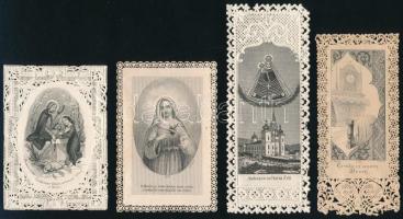 ca 1890-1920 4 db csipke szentkép kettőn kisebb sérüléssel