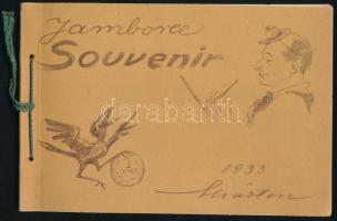1933 Gödöllő, Jamboree Souvenir, Márton Lajos sokszorosított cserkész grafikáit tartalmazó 40 lapos ...