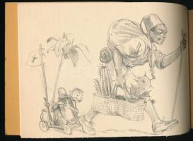 1933 Gödöllő, Jamboree Souvenir, Márton Lajos sokszorosított cserkész grafikáit tartalmazó 40 lapos ...