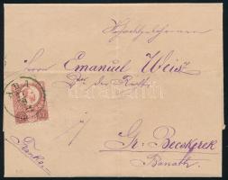 1872 Réznyomat 5kr komplett levélen, ritka "ADA" (Gudlin 150 p) - Gr. Becskerek