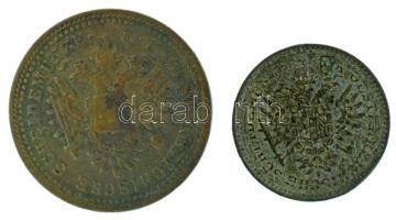 1851B 1/4kr Cu + 1kr Cu (2xklf) T:VF-XF patina