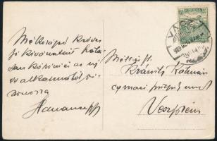 1927 Hanauer Á. István váci püspök autográf levelezőlapja Kránitz Kálmán veszprémi segédpüspöknek