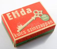 Elida kulcs színszappan papírdoboz, jó állapotban, 7,5×6×2,5 cm