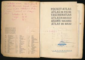 MALÉV Pocket-Atlas, Bp., Cartographia, ceruzás megjegyzésekkel, gerinc sérült, 40p