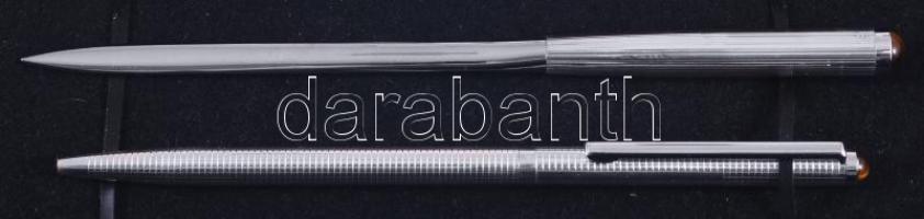 Emporia ezüst (Ag) streling toll és levélbontó készlet, eredeti dobozában, kővel ékített, eredeti dobozában