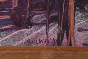 Balkay László (1955-): "Magdolna torony". Vegyes technika, fa, jelzett, fakeretben, 53x31,...