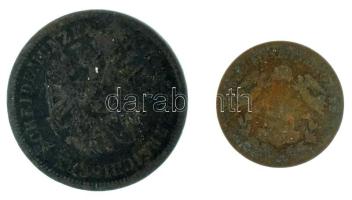 Ausztria 1860A 4kr Cu + 1868KB 1kr Cu "Angyalos címer" T:F patina
Austria 1860A 4 Kreuzer...