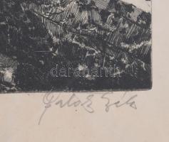 Pataky Béla (1932- ): Békás-szoros (Erdély). Rézkarc, papír, jelzett, 47×37 cm, üvegezett fakeretben