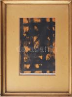 Barta István (1892-1976): Gesztusok, 1963. Vegyes technika, papír, jelzett, üvegezett fakeretben. 28...