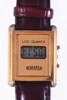 Roamer kvarc óra, bőr szíjjal, kis kopással, működik, 3x2,5 cm