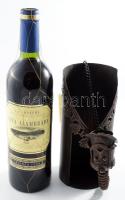 Vina Alambrada Crianza 1999 bontatlan palack spanyol vörösbor, hozzá, iparművész réz vitézt ábrázoló...