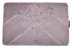 Ezüst (Ag) tárca, monogramos, jelzett, nettó 164g, 8x11,5cm
