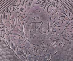 Ezüst (Ag) tárca, monogramos, jelzett, nettó 164g, 8x11,5cm