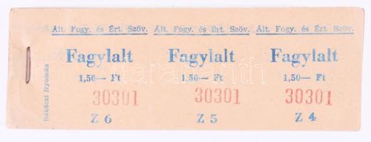 cca 1970 Fagylalt háromrészes bón tömb, 100 db-os sorszámott