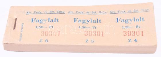 cca 1970 Fagylalt háromrészes bón tömb, 100 db-os sorszámott