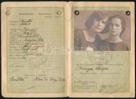 1923 Fényképes útlevél sok bejegyzéssel