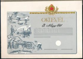 Cziglényi László (-): Oklevél terve. Tempera, fedőfehér, papír, jelzett a hátoldalán, 24x17 cm